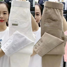 New 2024 Korean Women's pants Autumn High Waist Cotton Hemp Casual Slim High Waist Pants Female Loose Harun pants Ladies Trouser