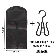 1Set Wig Storage Bag With Hanger Hair Bags With Plastic Hanger For Virgin Hair Black Wig Organizer Hangers For Multiple Wigs New