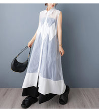 NYFS 2025 Summer New Loose plus Size Organya splicing sleeveless Shirt Dress Robe Elbise Korean Style Women Dress