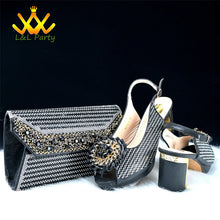 2025 Special New Arrivals Italian Women Shoes and Bag to Match in Green Color with Platform Shinning Crystal Sandal for Wedding