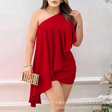 Womens Dresses Fashion New Red One Shoulder Dress for Women