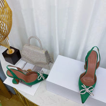 2023 New High Heels Women's Rhinestone Bow Pointy Glasses with Stilettos and Sandals Women.