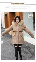 Women's Long Fashionable Hooded Winter Fur Collar Jacket