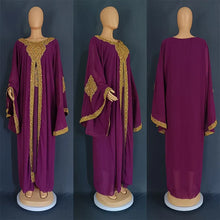 Two Piece Set Dress African Dresses for Women 2023 Traditional Gold Embroidery Clothing Islam Kaftan Abaya Musulman Robe Femme