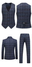 Traje De Hombre Elegante (Blazer+ Vest + Pants) Men's Fashion Business Gentleman Wedding Casual Plaid Cotton Linen British Suit