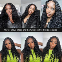 Water Wave Glueless Wig Human Hair Ready To Wear Pre Cut 4x4 Lace Closure Wig Pre Plucked Brazilian Curly Remy Human Hair Wig
