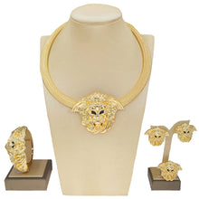 Jewelry Set Women Pendant Lion Fashion Necklace and Lion Bracelet Dubai Original Gold Plated Jewelry Women Necklace Set