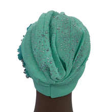 Elegant African Turban Cap with Shiny Rhinestone Ready to Wear Nigeria Auto Gele Headtie Party Women's Head Wrap Bonnet Turbante