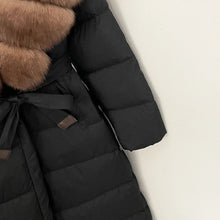 Real Fox Fur Collar Puffer Jacket Duck Down Thuck Coat For Women