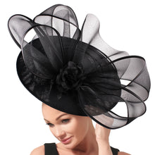 Eegant Wedding Big Size Fascinator Hat Women Flower Multimodal Hair Top Clips Hat Ladies Cocktail Church Party Hairdress