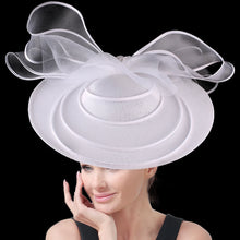 Eegant Wedding Big Size Fascinator Hat Women Flower Multimodal Hair Top Clips Hat Ladies Cocktail Church Party Hairdress