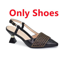 New Design Nigerian Wedding Matching Shoe and Bag Decorated with Rhinestone Wedding Shoes and Bags Set for Women Italian 2025