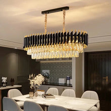 Creative Luxury Crystal Chandelier Rectangular Restaurant Pendant Lights Modern LED Living Room Lamp Lustre Home Elegant Fixture
