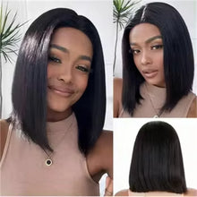 14Inch Short Straight Bob Wig Human 13x4 Lace Transparent 210% Frontal Hair Bob Wig PrePlucked Lace Front Human Hair Wigs