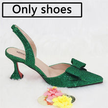 2023 New Arrivals Special Design Purple Color African Women Shoes and Bag Set Pointed Toe Pumps for Wedding Party