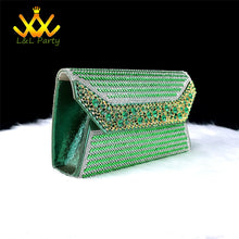 2025 Special New Arrivals Italian Women Shoes and Bag to Match in Green Color with Platform Shinning Crystal Sandal for Wedding