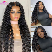 Loose Deep Wave Lace Front Wig Human Hair Wigs For Women Pre Plucked Brazilian 13x4 Frontal Wig Deep Part 180% Density Remy Wigs