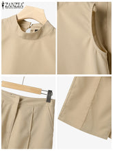 Elegant Chic Women's 2 Pieces Sets ZANZEA Woman 2025 Tracksuits Fashion 2pcs Outfits Suits Tank Tops and Wide Leg Pants Sets