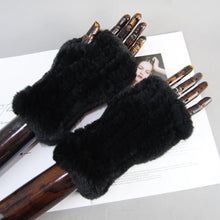 Women's Knit Faux Fur Winter Warm Finger-less Gloves