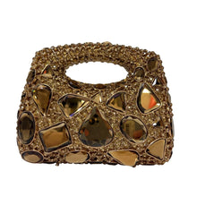 Women Gold Crystal Clutch Purse Gems Evening Bags Party Dinner Diamond Shoulder Bags Cocktail Rhinestone Handbags and Purses