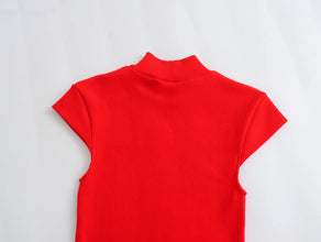 2024 Spring and Summer New Sweet and Spicy Slim Fit Waist Slimming Half Tall Collar Long Knitted Dress Straight Barrel Skirt