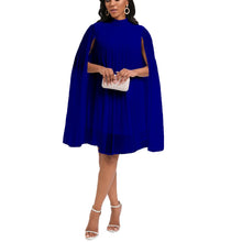 Chiffon Dress for Women Elegant 2024 New Round Neck Batwing Sleeve Loose Knee Length Luxury African Birthday Party Dinner Dress