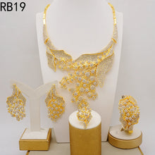 Dubai Gold Plated Jewelry Set Rhinestone Luxury Necklace Wedding Accessories Accessories