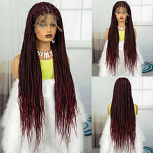 Synthetic Braided Wig Synthetic Hair Lace Front Wigs Box Braided Wigs for Black Women 36 Inches Micro Braids Wigs with Baby Hair