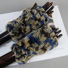 Women's Knit Faux Fur Winter Warm Finger-less Gloves