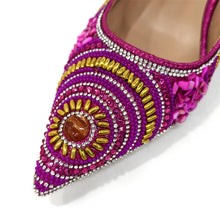 Spot Goods Elegant Streamlined Pointed Toe Women's Shoes Matching Flower Basket Handbag Party Women's Shoes And Bag Set