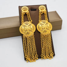 African women's long gold-plated earrings with Middle Eastern earrings