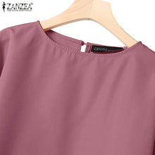 ZANZEA 2PCS Women Summer Pant Sets Casual Solid Work Outfits 3/4 Sleeve Blouse Wide Leg Trousers Suit 2025 Fashion Matching Sets