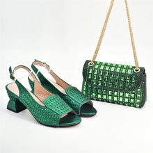 New Fashion Italian Shoe and Bags Matching Set Decorated with Rhinestone Luxury Designer Women Party Pumps Elegant Bridal Shoes