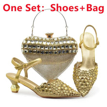 Blue Nigeria Party Shoes and Bags for Women Ladies Shoe and Bag Set Latest Designers Pointed Toe Sexy Wedding Party Sandals