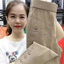 New 2024 Korean Women's pants Autumn High Waist Cotton Hemp Casual Slim High Waist Pants Female Loose Harun pants Ladies Trouser