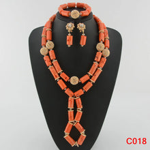 Latest Coral Jewelry Sets Nigerian Dubai Orange Necklace Sets of Beads African Bridal Jewelry Sets