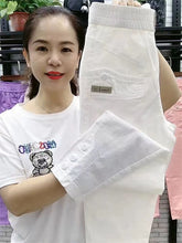 New 2024 Korean Women's pants Autumn High Waist Cotton Hemp Casual Slim High Waist Pants Female Loose Harun pants Ladies Trouser