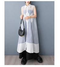 NYFS 2025 Summer New Loose plus Size Organya splicing sleeveless Shirt Dress Robe Elbise Korean Style Women Dress