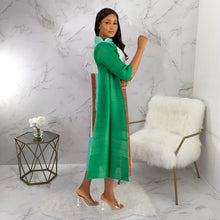 2023 Fashion African 3/4 Sleeve Polyester Plus Size O-Neck Pleated Long Dress Dashiki African Clothes African Dresses for Women
