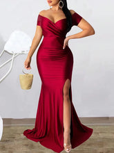 New In Dresses V-neck Dress High Slit Solid Color Elegant Long Maxi Dresses Wedding Bridesmaid Club Party Dresses Female