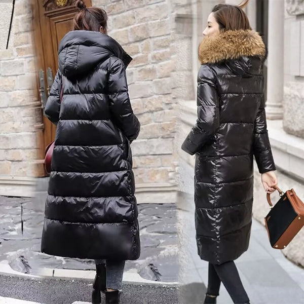 Women's Big Fur Waterproof Winter Hooded Jacket