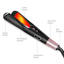 2 In 1 Pro Twist Hair Straightener And Curler Spiral Wave Curling Gold Titanium Flat Iron Straightening Curling Styling Tool
