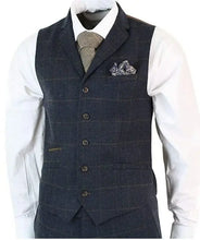 Men's Suit Plaid Two Button Jacket Vest&Pants