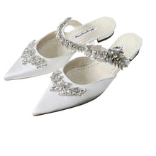 Women's High HeelsTemperament Baotou Silk Wheat Ear Rhinestones Muller Semi-Trailer Pump Pointed Stiletto Sandals