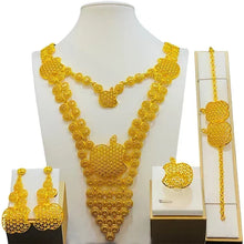 New Bridal Jewelry Set Dubai Necklace Earrings For Women Wedding 24k Gold Plated African Jwellery Bridesmaid Party Gift