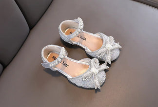 AINYFU New Girls Sequins Party Sandals Summer Fashion Kids Rhinestone Bow Princess Sandals Children's Performance Shoes H950