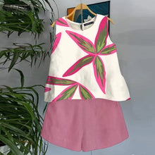 ZANZEA 2025 Summer Printed Tanks Short Suit Women 2PCS Short Sets Holiday Stitching Pleats Outfits Casual Loose Matching Sets