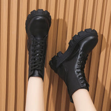 Women Motorcycle Leather Classic Punk Boots