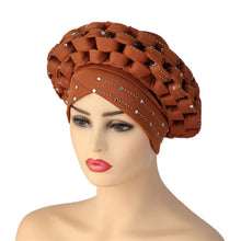 african Ready to Wear Autogele Headtie Glitter Diamonds Women Turban Cap