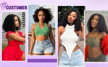 Wear And Go Glueless Wig Short Kinky Curly Bob Frontal Wig 12A Malaysian Lace Front Human Hair Wigs Wet And Wavy Water Wave Wig